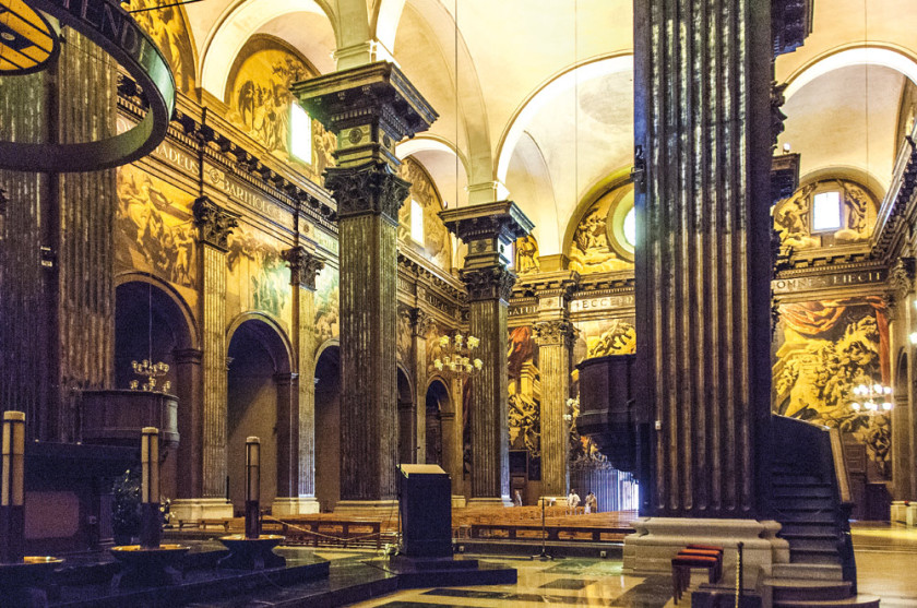 Blick auf die Wände der Kathedrale Sant Pere in Vic