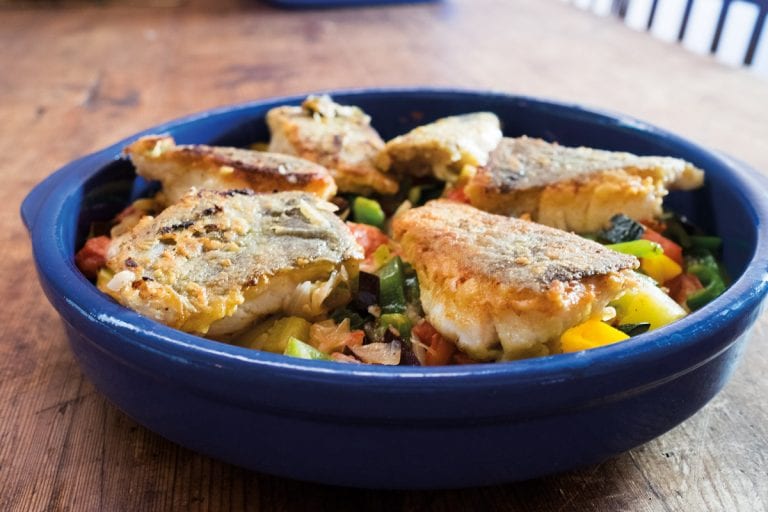 Bacallà amb verdures – Stockfisch mit Schmorgemüse