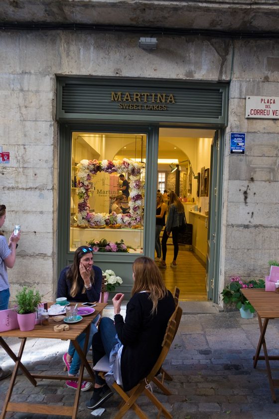 Blumen im Cupcakes Laden